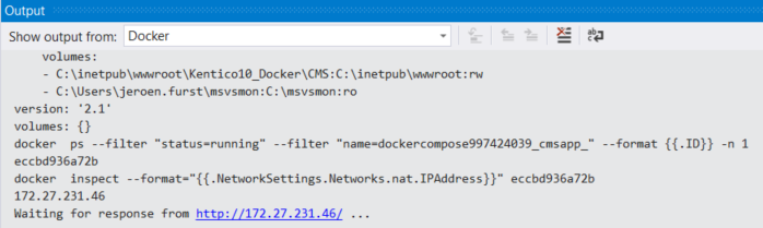 Grab IP from Docker output Grab IP from Docker output