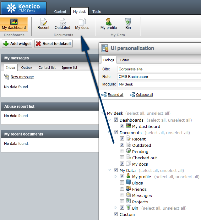 Apply UI Personalization