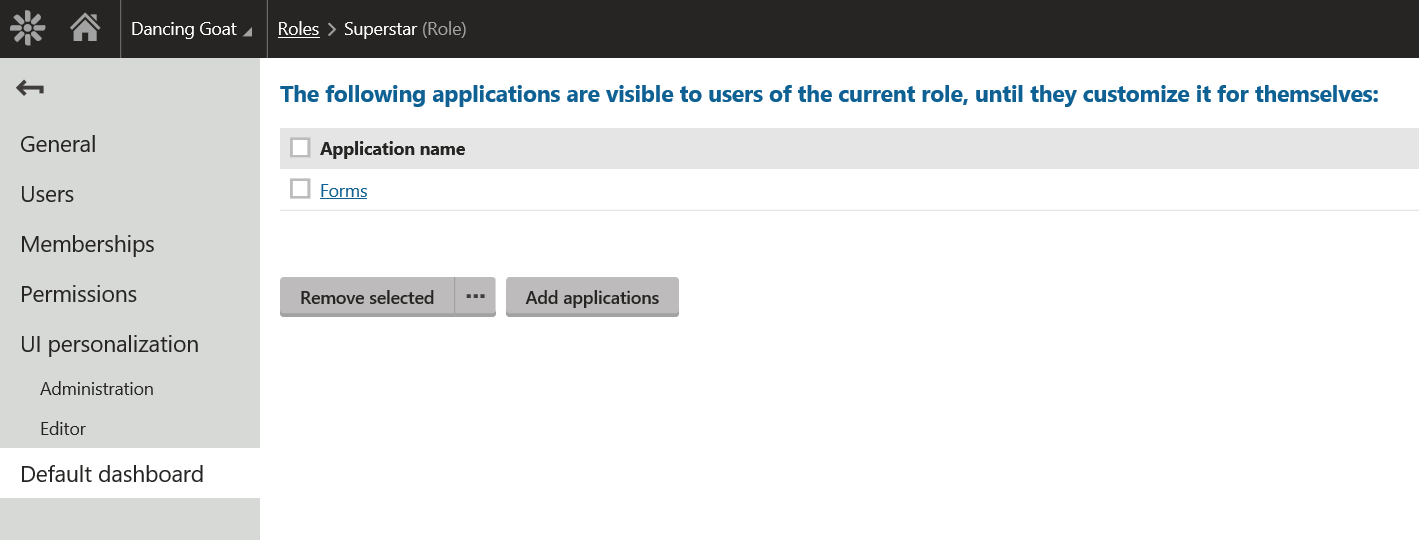 Update default dashboard