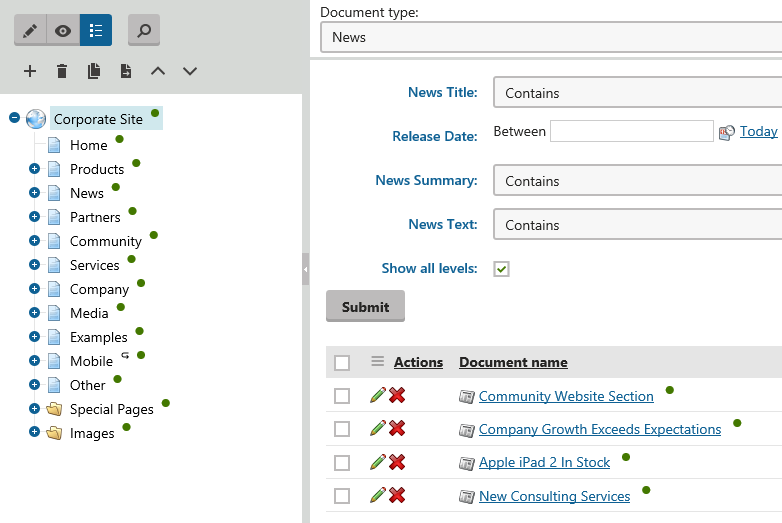 Content filtering