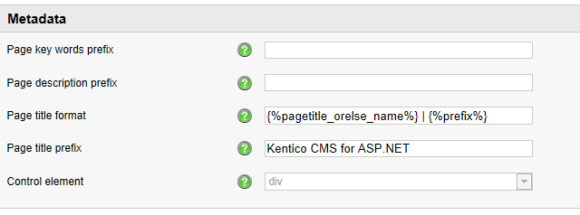 Metadata settings #1