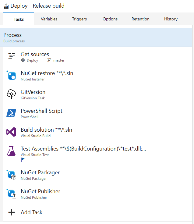 Build definition of our NuGet repo