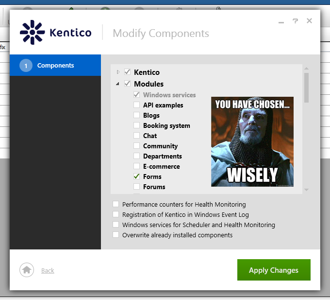 Modify components
