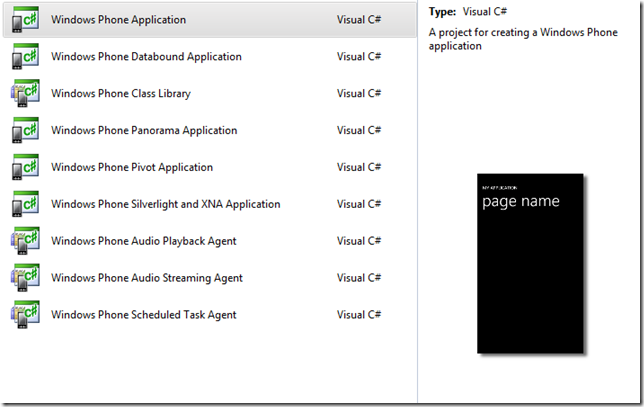 Windows Phone templates Windows Phone templates
